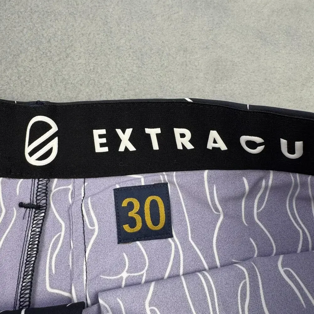 Extracurricular Chauncey Shorts Mens 30 Navy White Print Chino Golf Stretch